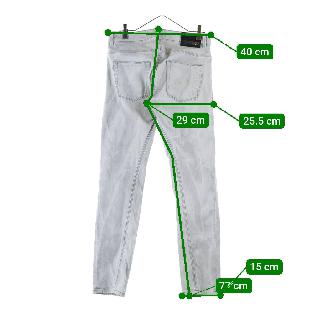 DIESEL BLACK GOLD(ディーゼルブラックゴールド) ブリーチド スリム スキニー デニムパンツ グレー