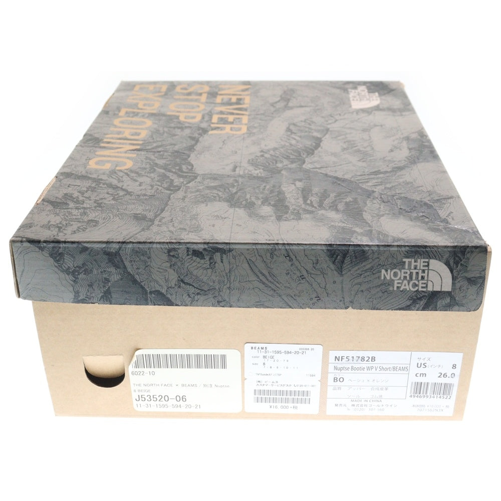 THE NORTH FACE(ザノースフェイス) BEAMS別注 NUPTSE BOOTIE ヌプシ ブーティ パテッドショートブーツ ブラウン US8/26cm NF51782B