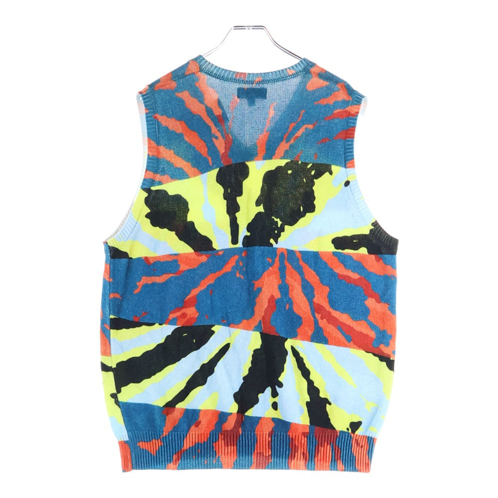 STUSSY(ステューシー) PRINTED SWEATER VEST 総柄 プリンテッド スウェットベスト マルチカラー