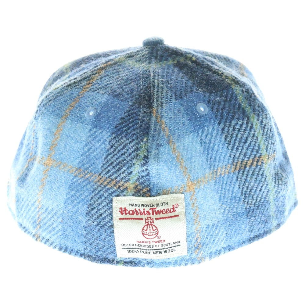 STUSSY(ステューシー) ×HARRIS TWEED ×NEW ERA 59FIFTY ハリスツイード ニューエラ チェック キャップ 帽子 ブルー