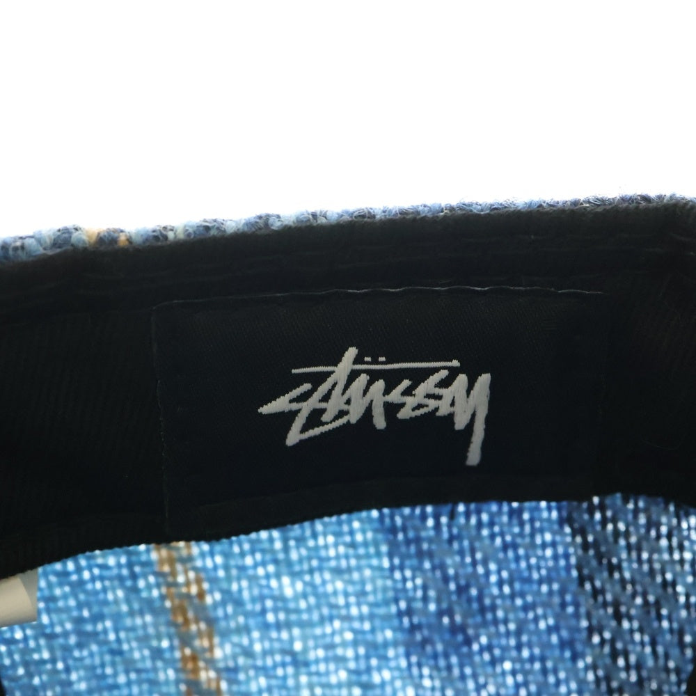 STUSSY(ステューシー) ×HARRIS TWEED ×NEW ERA 59FIFTY ハリスツイード ニューエラ チェック キャップ 帽子 ブルー