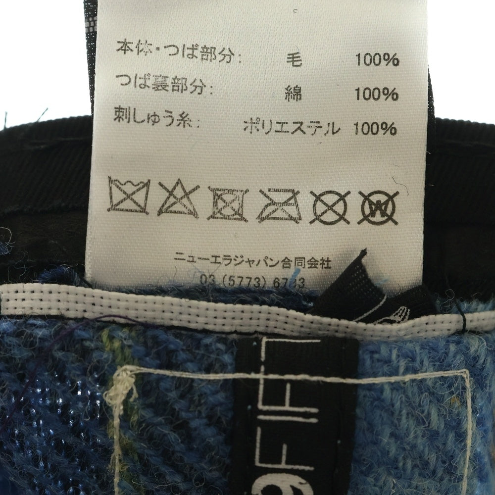 STUSSY(ステューシー) ×HARRIS TWEED ×NEW ERA 59FIFTY ハリスツイード ニューエラ チェック キャップ 帽子 ブルー