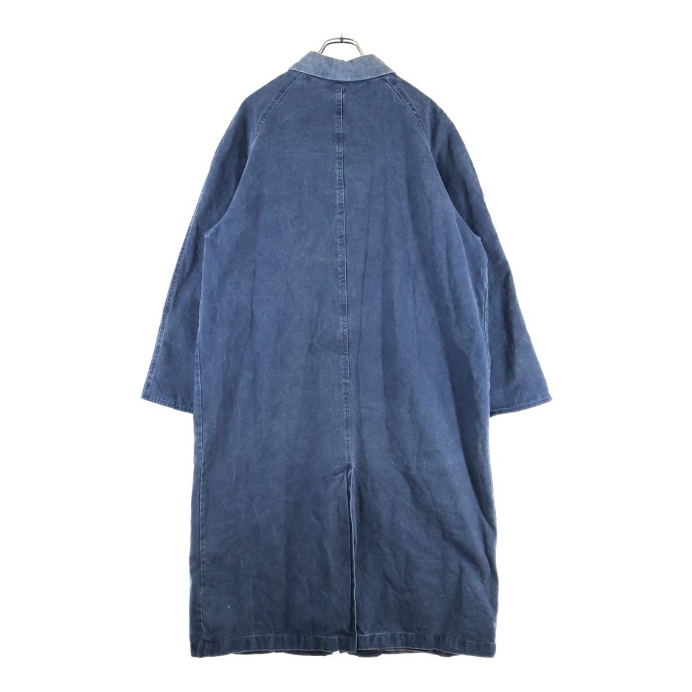 BRANDON THOMAS(ブランドントーマス) コーデュロイカラー スエードロングコート ジャケット ネイビー