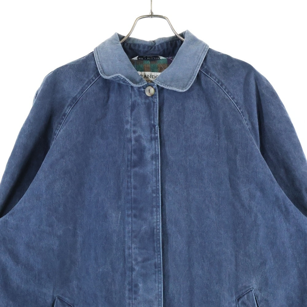 BRANDON THOMAS(ブランドントーマス) コーデュロイカラー スエードロングコート ジャケット ネイビー