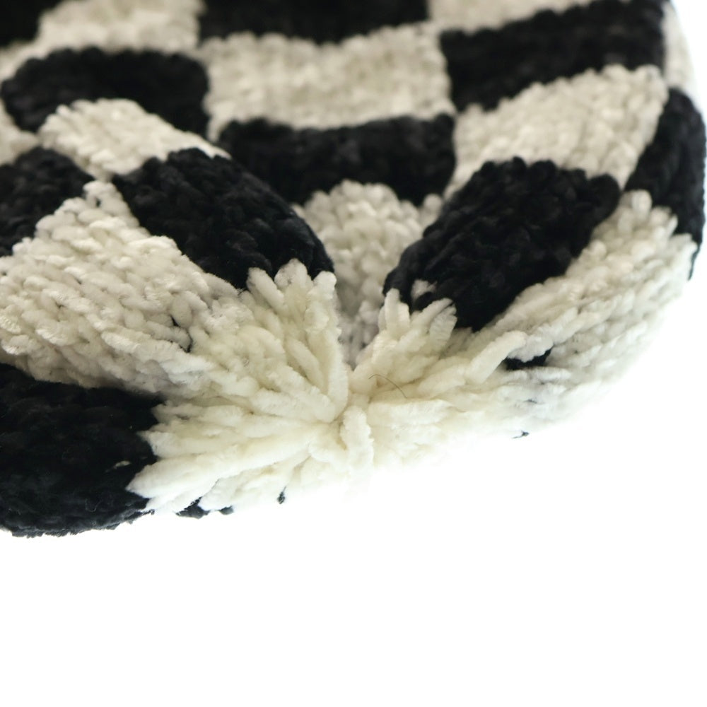 STUSSY(ステューシー) 22AW CROCHET CHECKERED BEANIE クロケットチェックド ビーニー 帽子 ブラック/ホワイト
