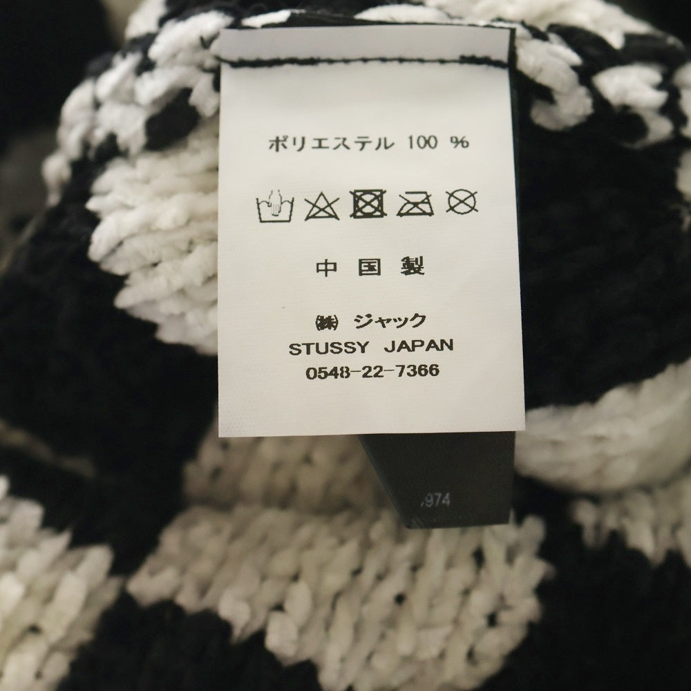 STUSSY(ステューシー) 22AW CROCHET CHECKERED BEANIE クロケットチェックド ビーニー 帽子 ブラック/ホワイト