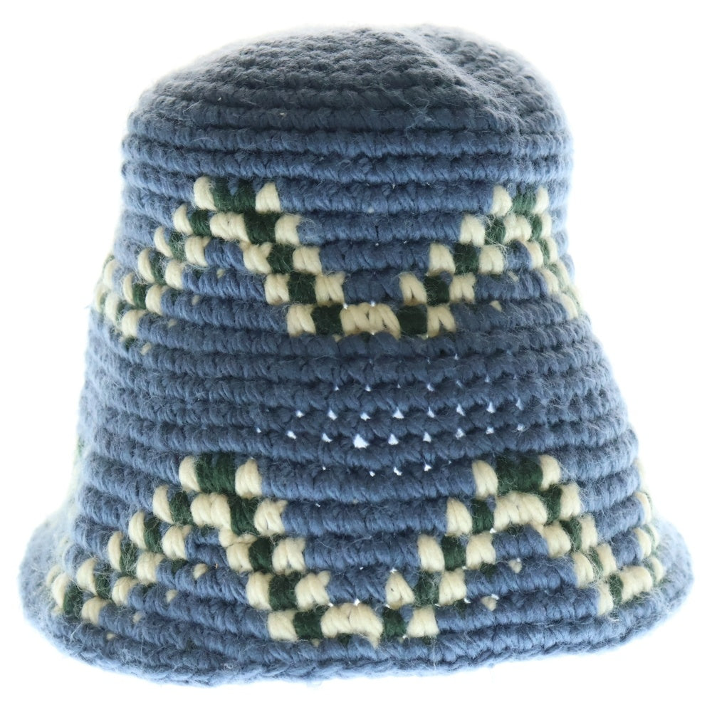 STUSSY(ステューシー) 22SS GIZA KNIT BUCKET HAT ギザニット バケットハット 帽子 ブルー