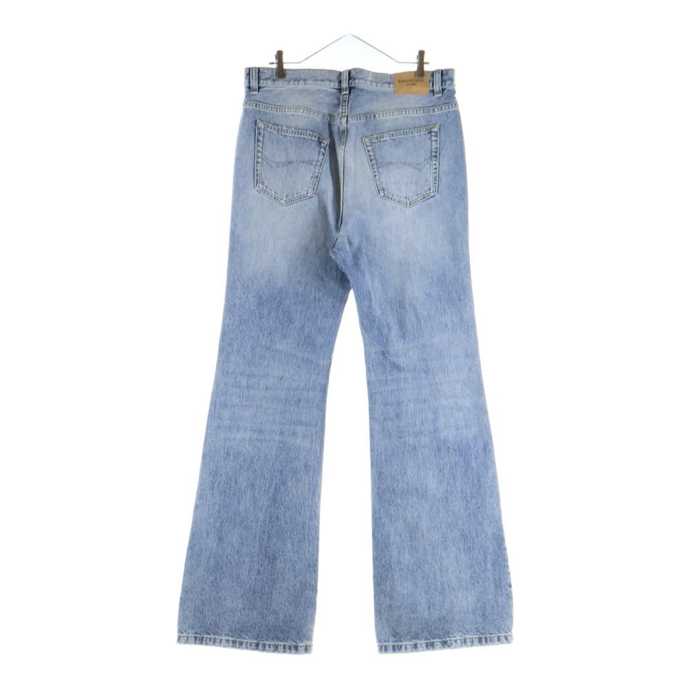 BALENCIAGA(バレンシアガ) Flared Pants Blue Authentic Ring フレアド デニムパンツ ユーズド加工 オーセンティック リング インディゴブルー 697829 TMW26