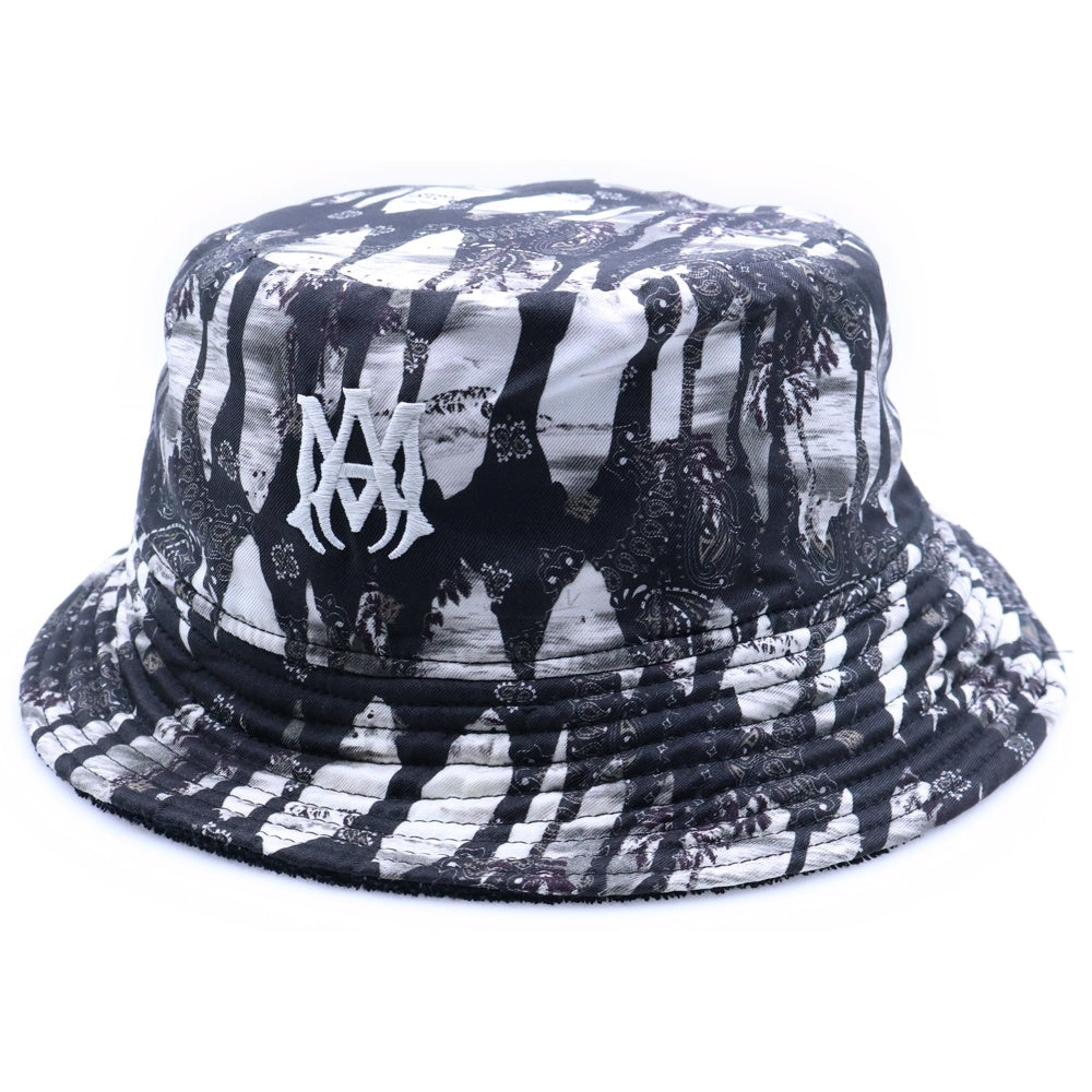 AMIRI(アミリ) BANDANA REVERSIBLE BUCKET HAT バンダナ リバーシブルバケットハット 帽子 ブラック/ホワイト