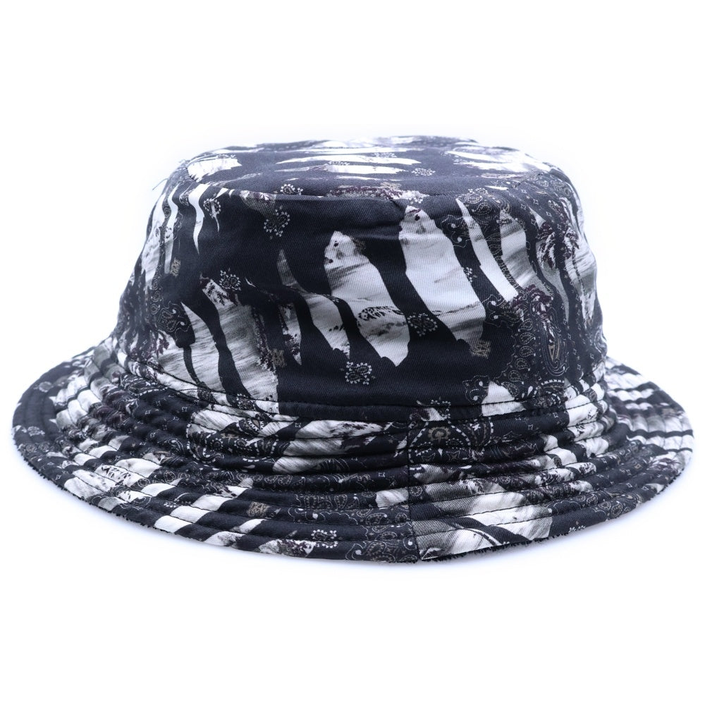 AMIRI(アミリ) BANDANA REVERSIBLE BUCKET HAT バンダナ リバーシブルバケットハット 帽子 ブラック/ホワイト
