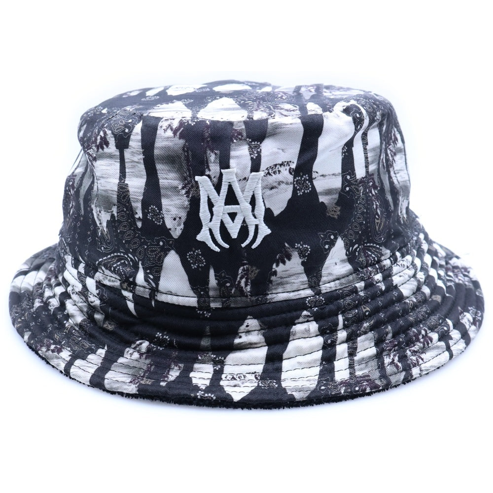 AMIRI(アミリ) BANDANA REVERSIBLE BUCKET HAT バンダナ リバーシブルバケットハット 帽子 ブラック/ホワイト