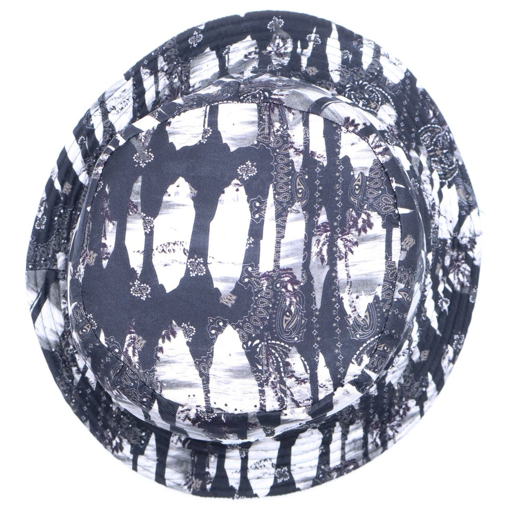 AMIRI(アミリ) BANDANA REVERSIBLE BUCKET HAT バンダナ リバーシブルバケットハット 帽子 ブラック/ホワイト
