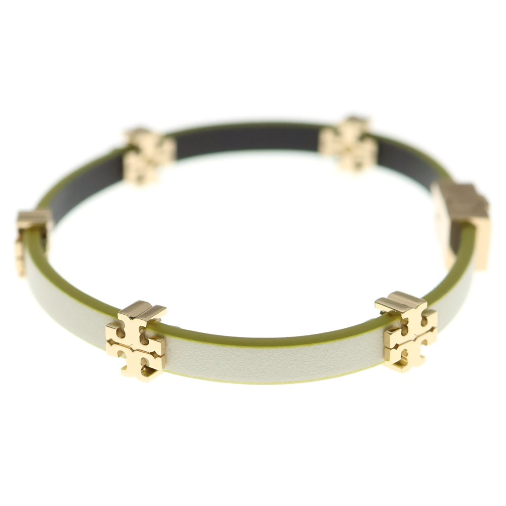 TORY BURCH(トリー バーチ) ELEANOR エノレア レザー ブレスレット ホワイト/イエロー レディース 147235