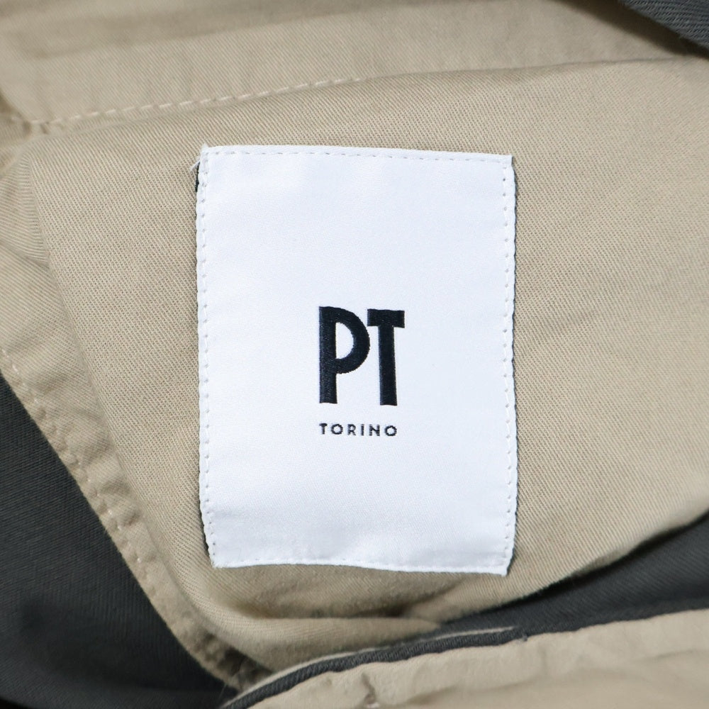 PT TORINO(ピーティートリノ) REBEL FIT コットン 2タック センタープレス スラックスパンツ グレー