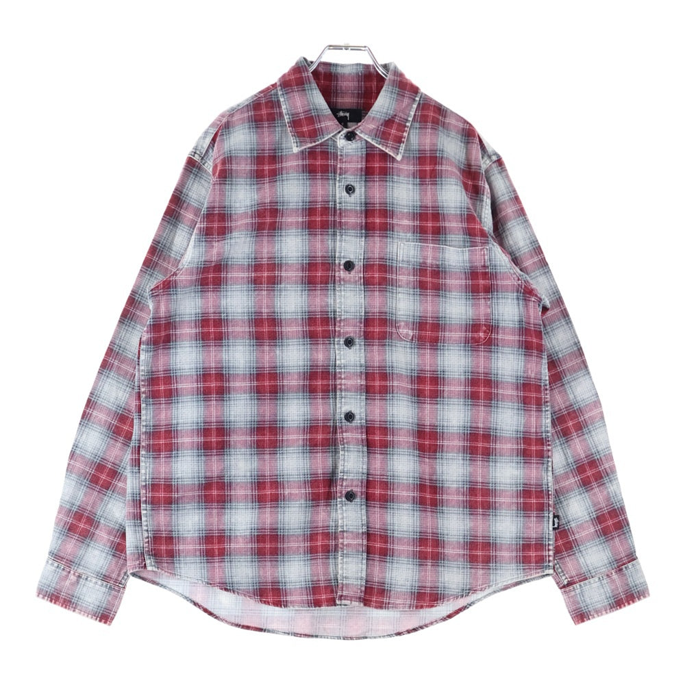 STUSSY(ステューシー) DAX PLAID SHIRT ダックス プレイド チェック 長袖シャツ レッド