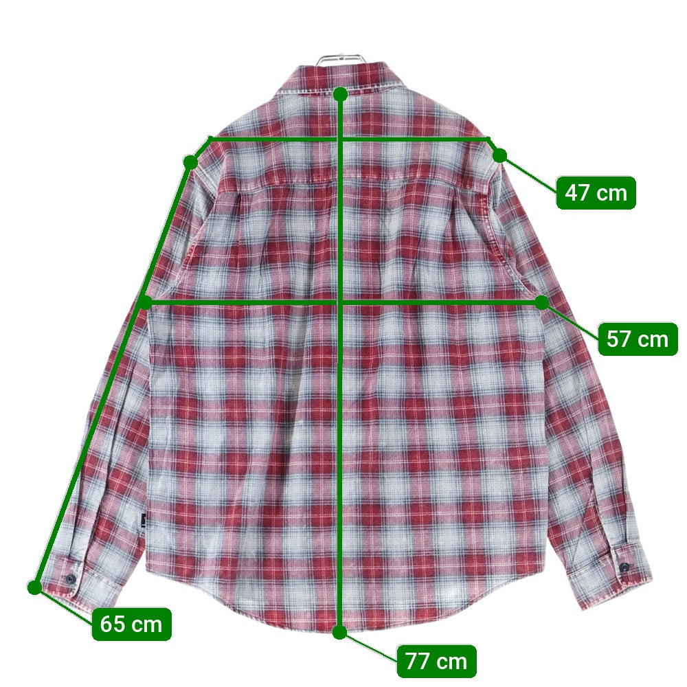 STUSSY(ステューシー) DAX PLAID SHIRT ダックス プレイド チェック 長袖シャツ レッド