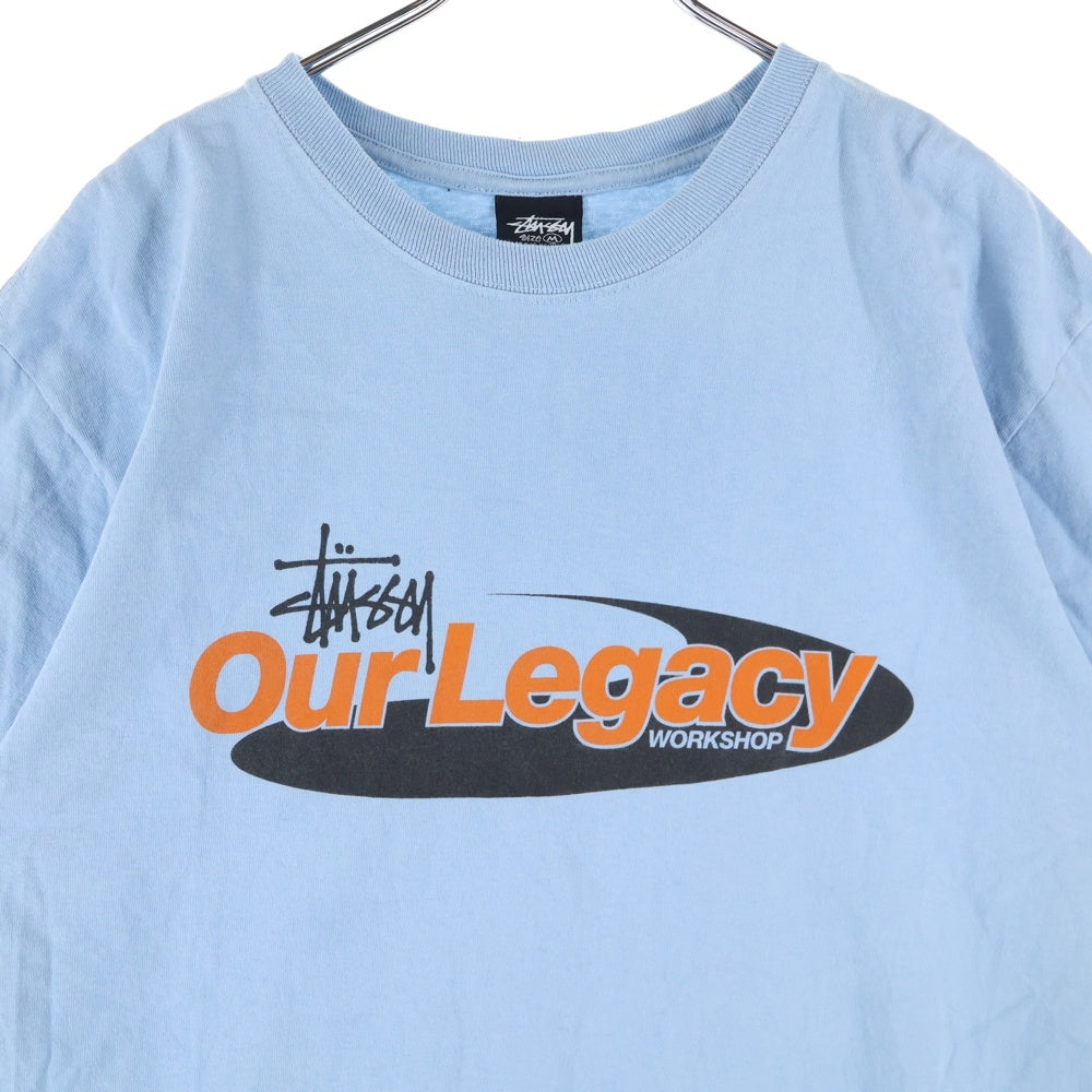 STUSSY(ステューシー) ×OUR LEGACY WORK SHOP TEE アワーレガシー ワークショップ プリント 半袖Tシャツ カットソー ブルー