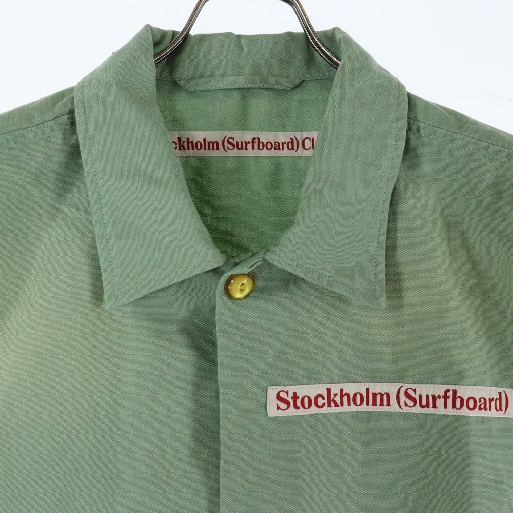 NO BRAND(ノーブランド) STOCKHOLM SURFBOARD CLUB ストックホルムサーフボードクラブ COACH JACKET コーチ ロゴエンブロイダリー ジャケット グリーン