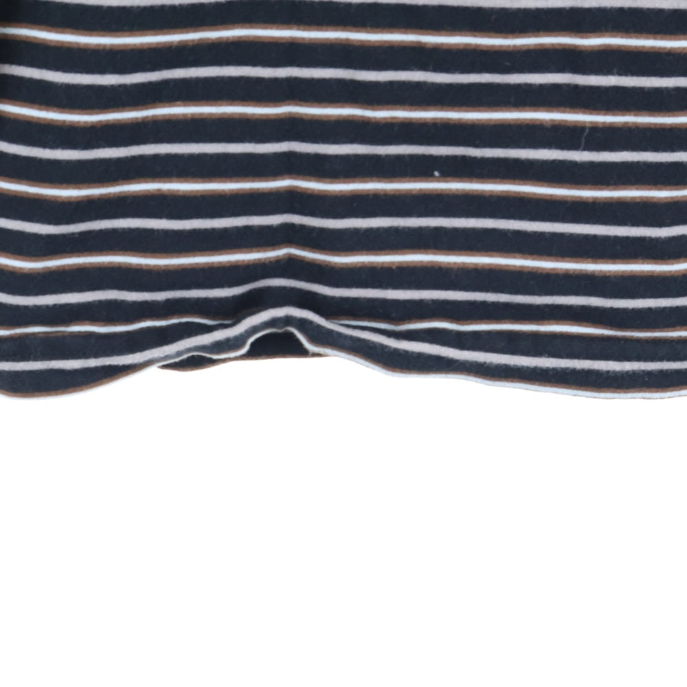 SUPREME(シュプリーム) 21SS Thin Stripe L/S Top シンストライプ フロントロゴプリント 長袖Tシャツ カットソー ブラック