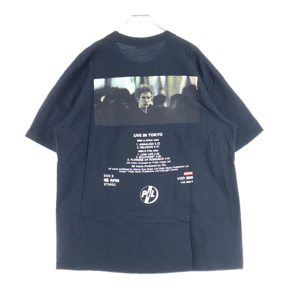SUPREME(シュプリーム) 22AW PiL Live In Tokyo Tee ピル リブイントウキョウ プリント 半袖Tシャツ カットソー ブラック