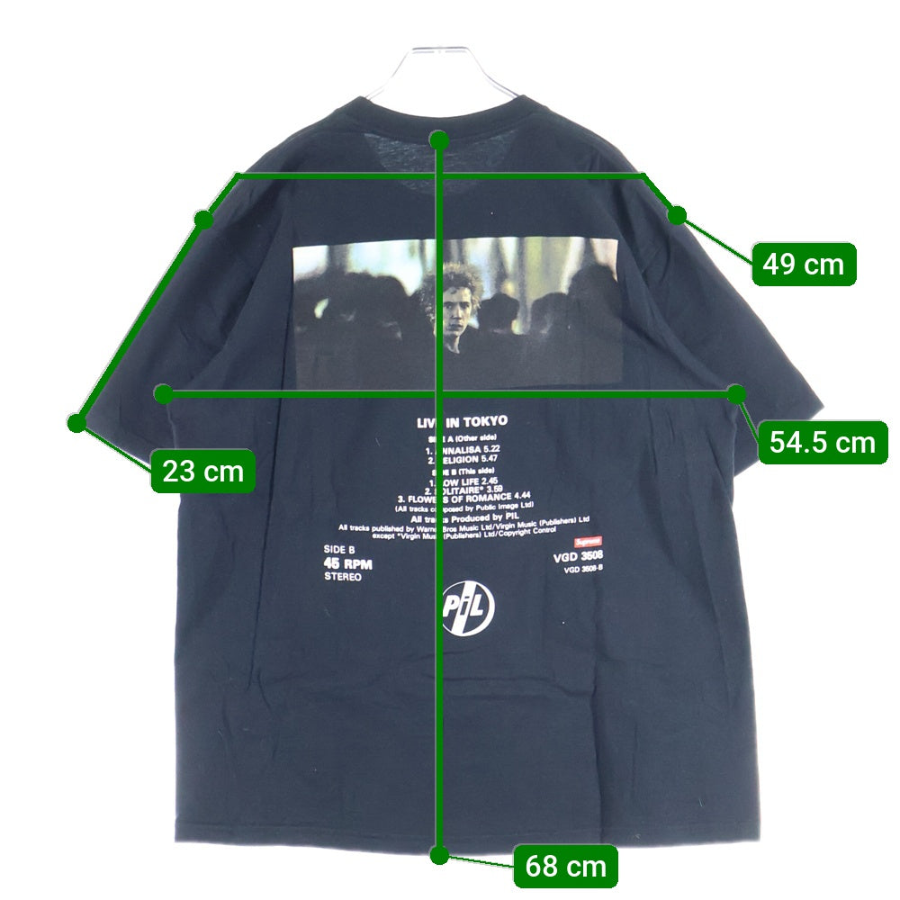 SUPREME(シュプリーム) 22AW PiL Live In Tokyo Tee ピル リブイントウキョウ プリント 半袖Tシャツ カットソー ブラック