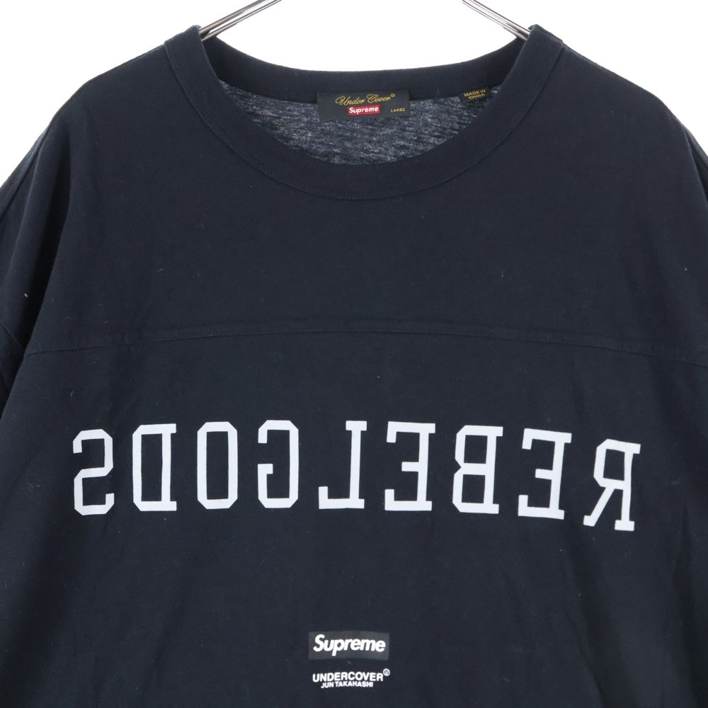 SUPREME(シュプリーム) 23SS ×UNDERCOVER REBELGODS Football Top アンダーカバー フロントプリント フットボール 半袖Tシャツ カットソー ブラック