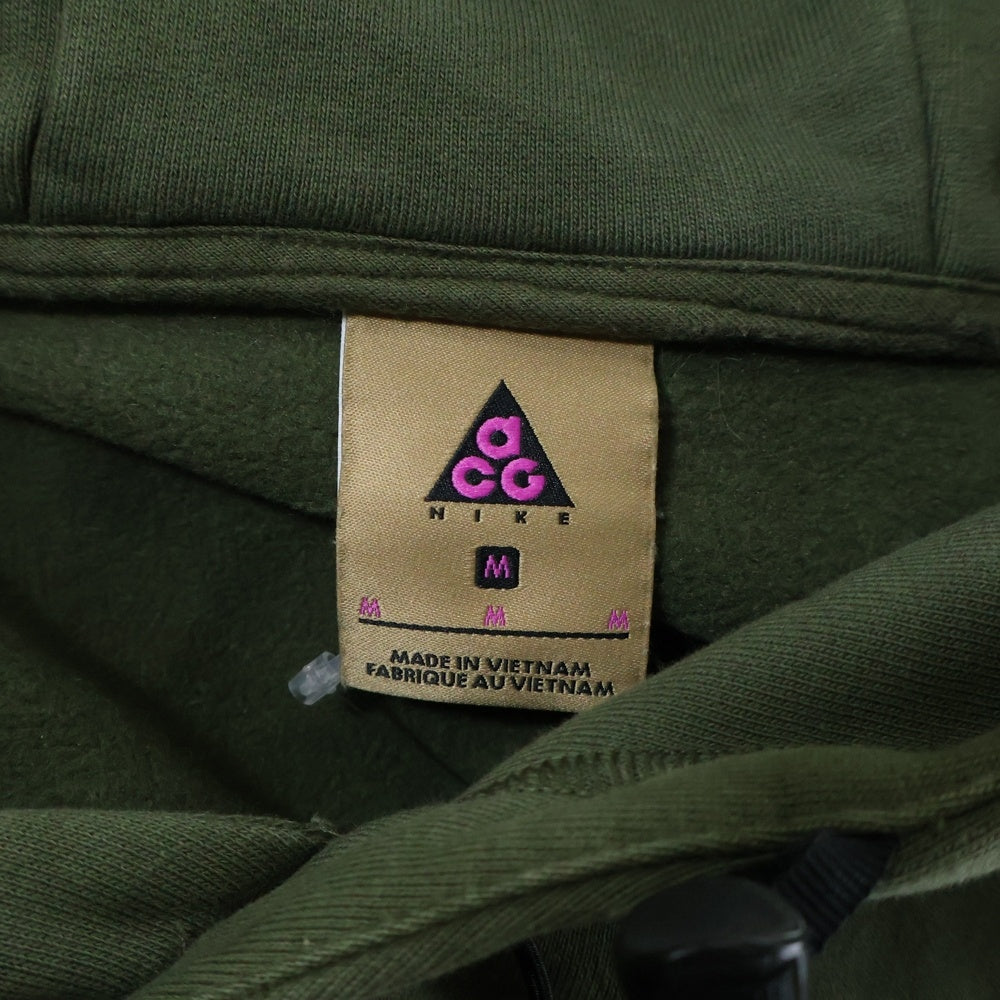NIKE ACG(ナイキエーシージー) 20SS ロゴ刺繍 ドローコード スウェット プルオーバーパーカー カーキ BQ7199-325