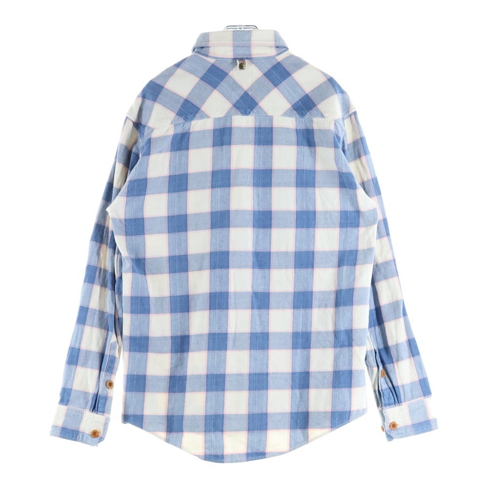 VISVIM(ヴィスヴィム) 14SS BLACK ELK FLANNEL ブラック エリュク フランネル バッファローチェック コットン 長袖シャツ ブルー/ホワイト 0114105011023