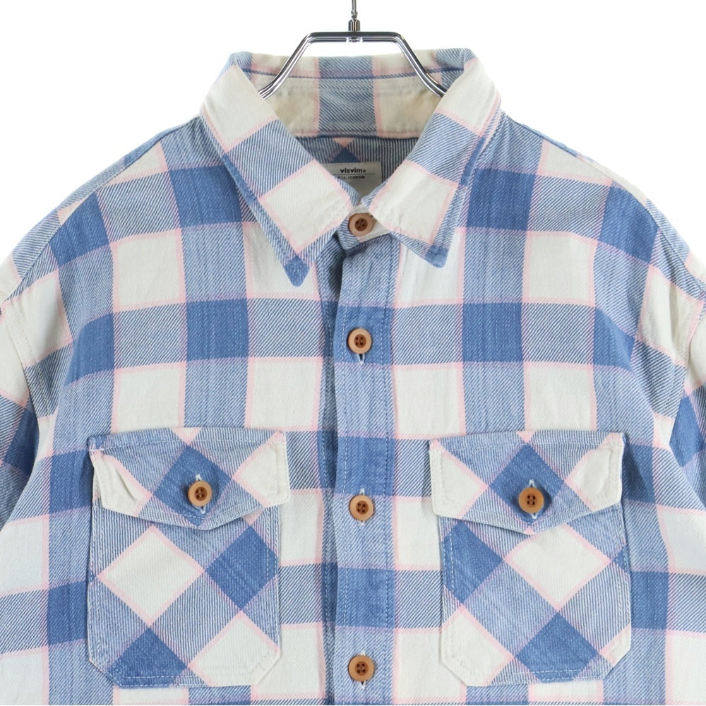 VISVIM(ヴィスヴィム) 14SS BLACK ELK FLANNEL ブラック エリュク フランネル バッファローチェック コットン 長袖シャツ ブルー/ホワイト 0114105011023
