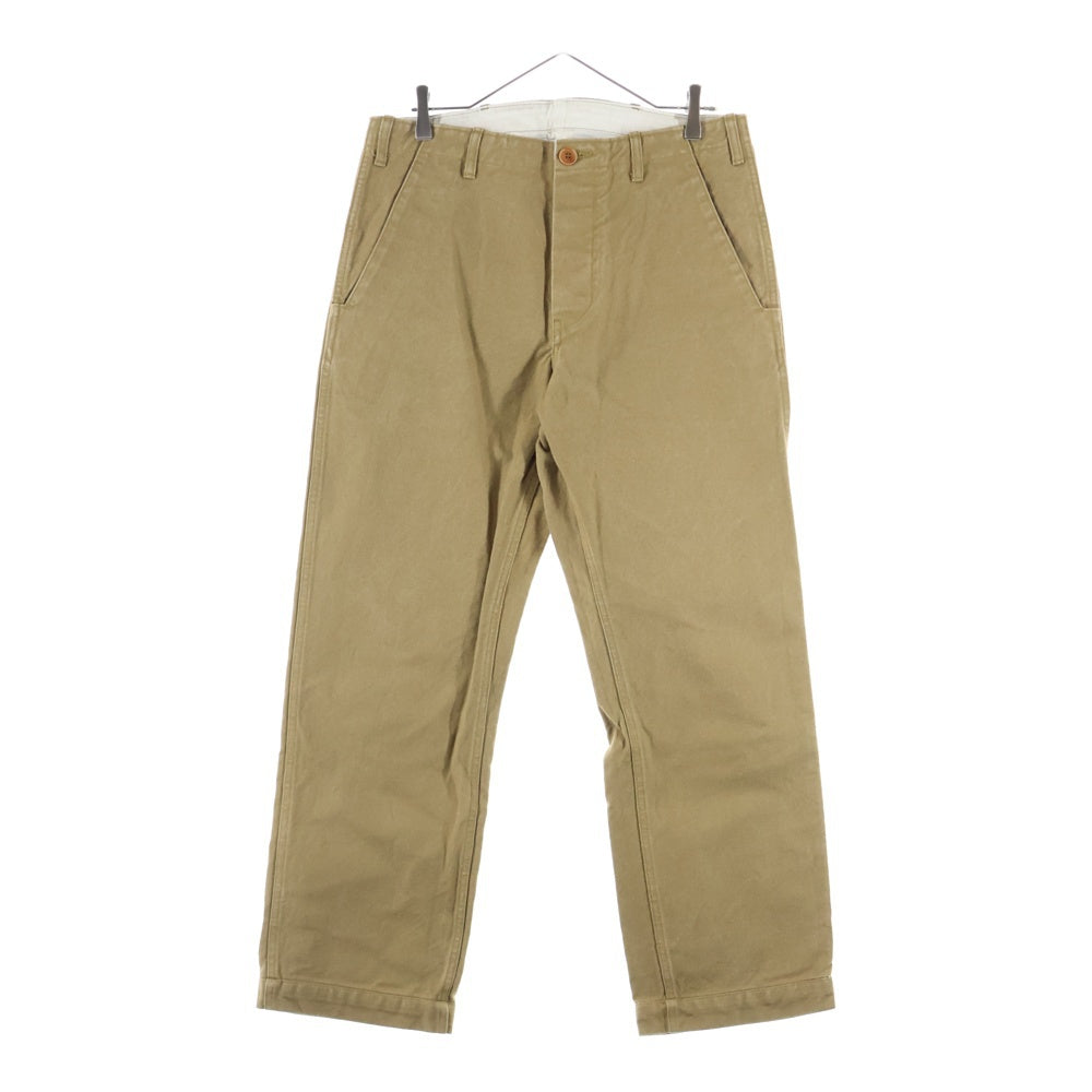 VISVIM(ヴィスヴィム) 15AW シンチバック サスペンダーボタン付き コットン ストレートパンツ ブラウン 0115205008021