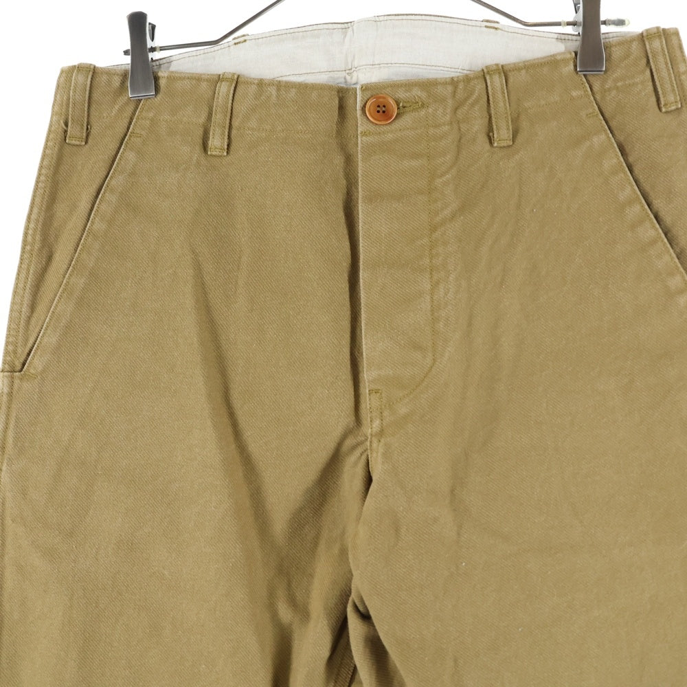 VISVIM(ヴィスヴィム) 15AW シンチバック サスペンダーボタン付き コットン ストレートパンツ ブラウン 0115205008021