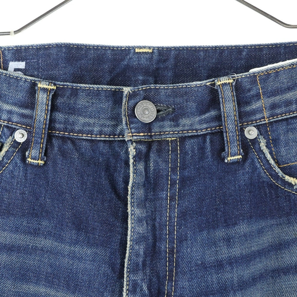 VISVIM(ヴィスヴィム) FLUXUS 03D2.5 SERGE DE NIMES パイソンパッチ ダメージ加工 セルビッチ デニムパンツ インディゴ