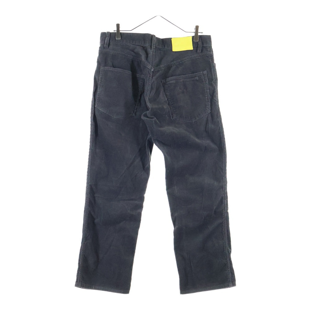 VISVIM(ヴィスヴィム) イエローレザーパッチ コーデュロイ ジップフライ ストレートパンツ グレー