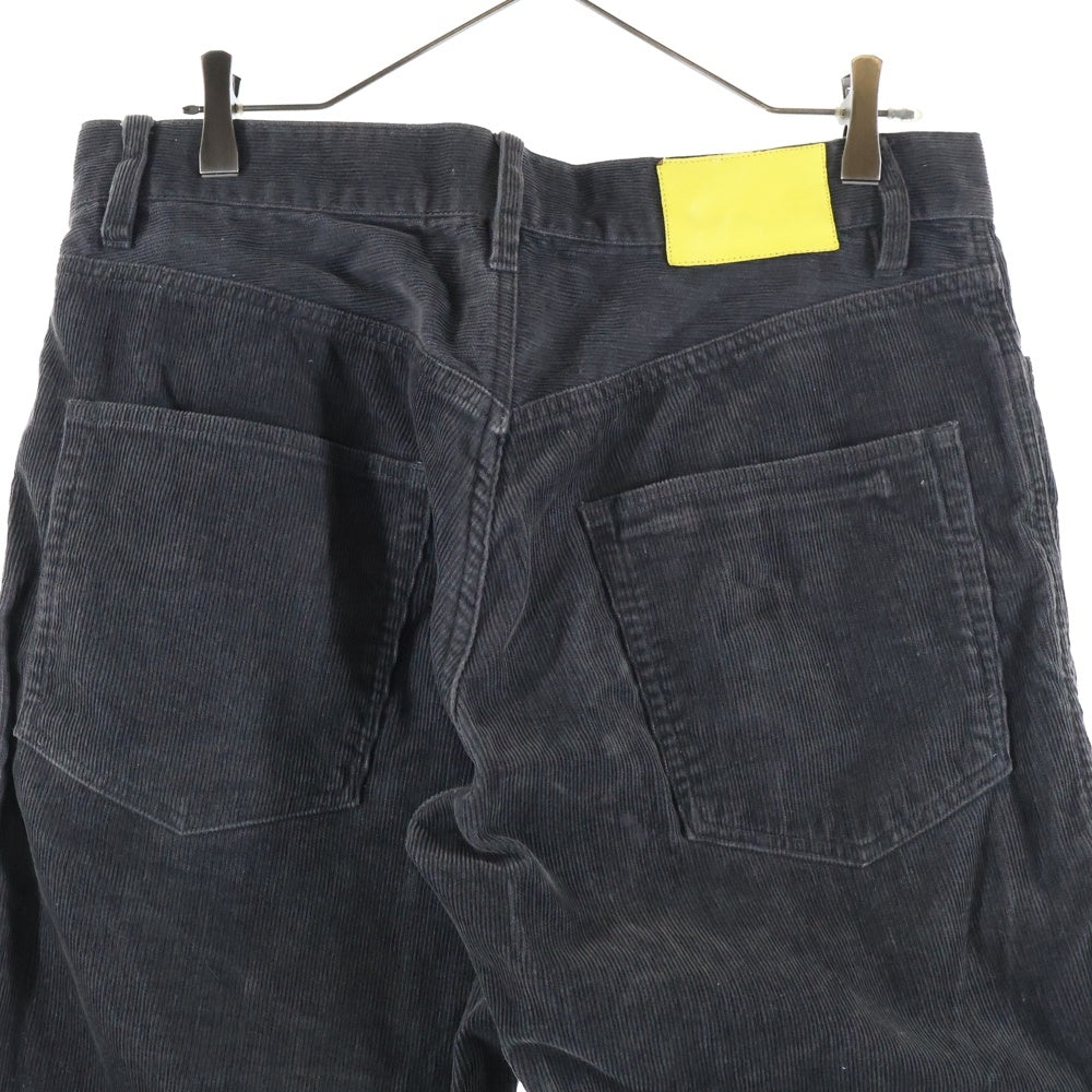 VISVIM(ヴィスヴィム) イエローレザーパッチ コーデュロイ ジップフライ ストレートパンツ グレー