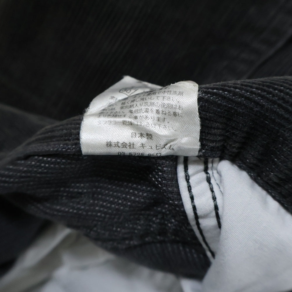 VISVIM(ヴィスヴィム) イエローレザーパッチ コーデュロイ ジップフライ ストレートパンツ グレー