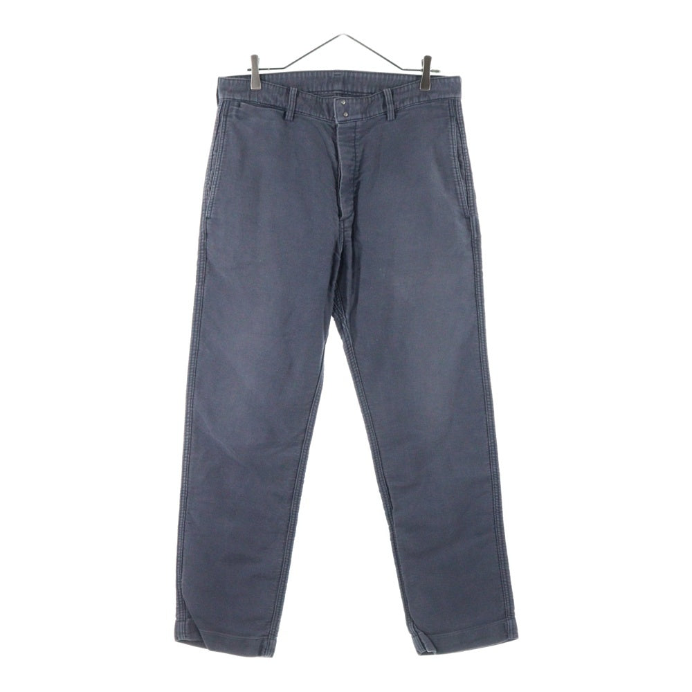 VISVIM(ヴィスヴィム) 14SS PASTORAL PANTS DMGD MOLESKIN モールスキン ボタンフライ ストレートパンツ ネイビー 0114105008013