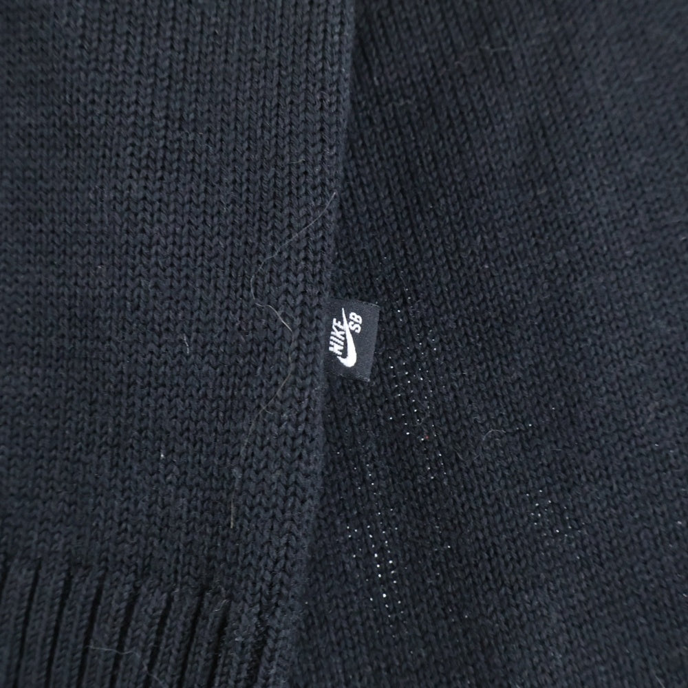 NIKE SB(ナイキエスビー) BIG SWOOSH NSW SWEATER ビッグ スウォッシュ ロゴ ポリエステル ウール ニット セーター ブラック/グレー DD0579-010