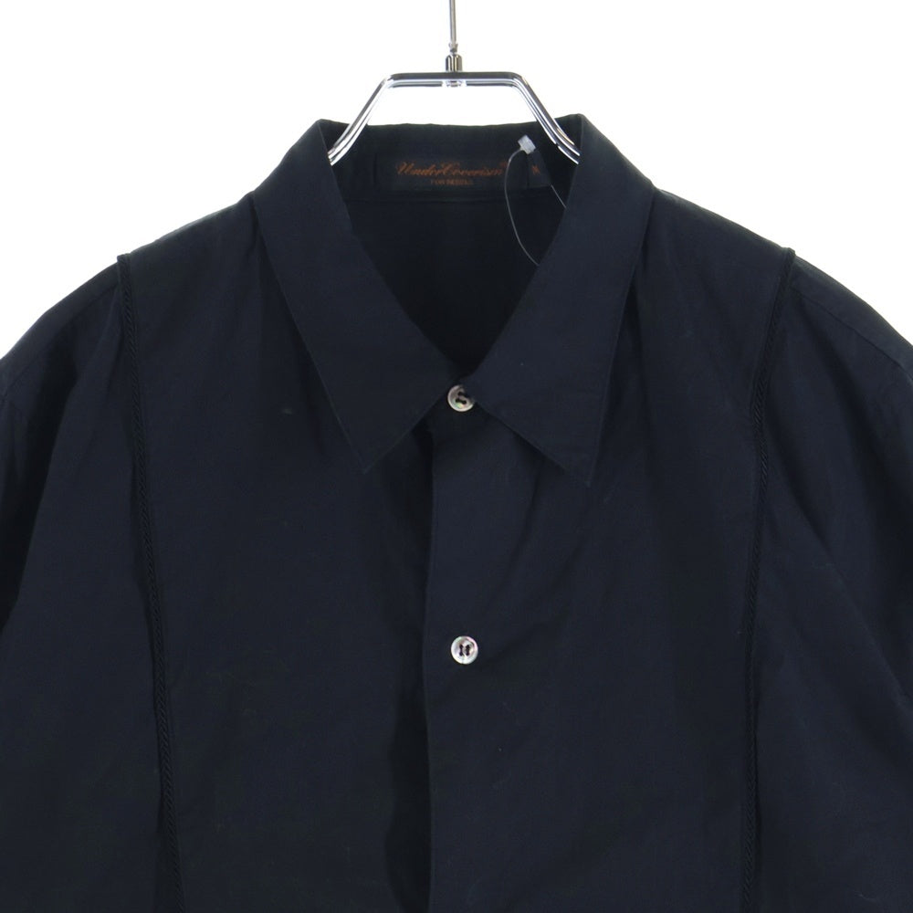 UNDERCOVER(アンダーカバー) 04SS ストライプ切り替え ロングスリーブ コットン長袖シャツ ブラック E257-SH9