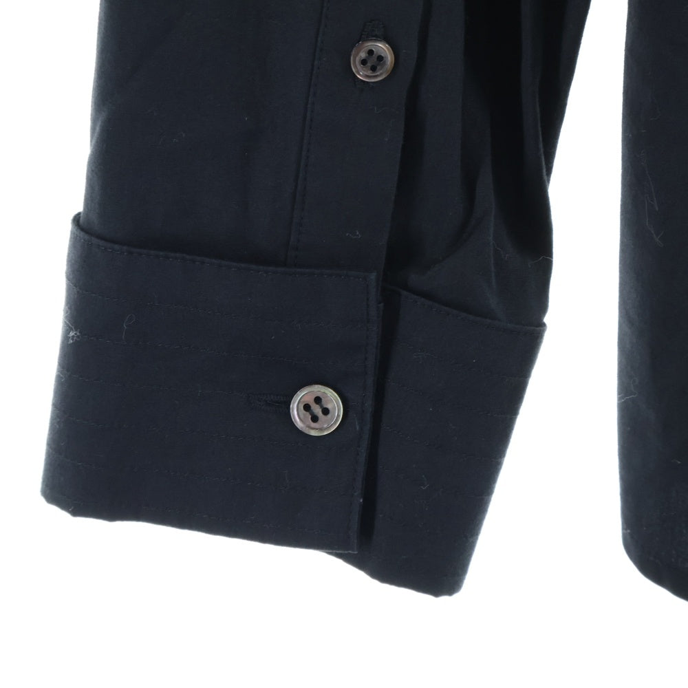 UNDERCOVER(アンダーカバー) 04SS ストライプ切り替え ロングスリーブ コットン長袖シャツ ブラック E257-SH9