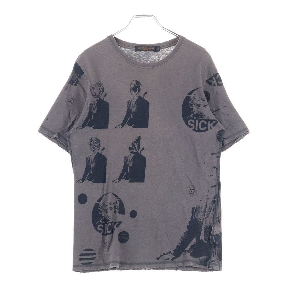 UNDERCOVER(アンダーカバー) 04AW BUT BEAUTIFUL期 ダメージ加工 クルーネック半袖Tシャツ カットソー ブラウン B224-T1