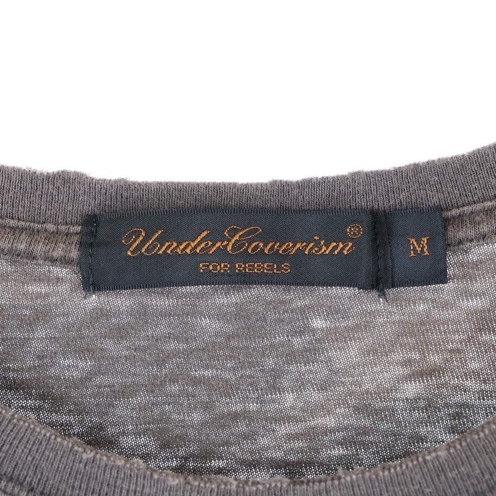 UNDERCOVER(アンダーカバー) 04AW BUT BEAUTIFUL期 ダメージ加工 クルーネック半袖Tシャツ カットソー ブラウン B224-T1