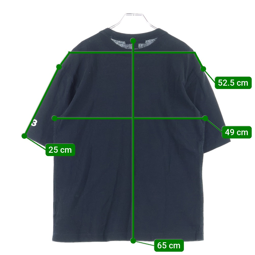 Y-3(ワイスリー) M DISTRESSED SIGNATURE SS TEE エム ディストレスド シグネチャー ショートスリーブ クルーネック半袖Tシャツ カットソー ブラック FQ4114