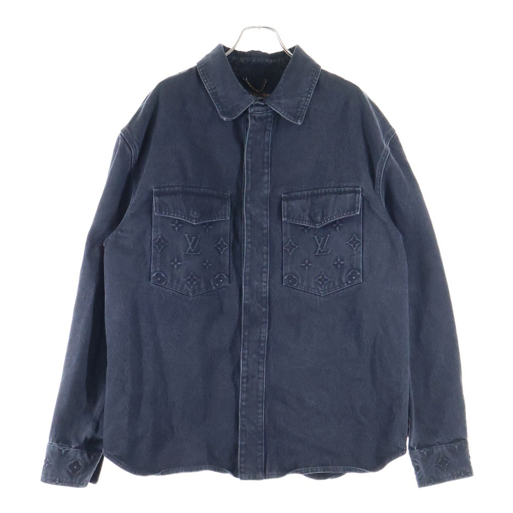 LOUIS VUITTON(ルイヴィトン) 24SS MONOGRAM EMBOSS OVERSIZED DENIM JACKET モノグラムエンボス オーバーサイズ デニムシャツジャケット ブラック RM241Q CHX HQS42W