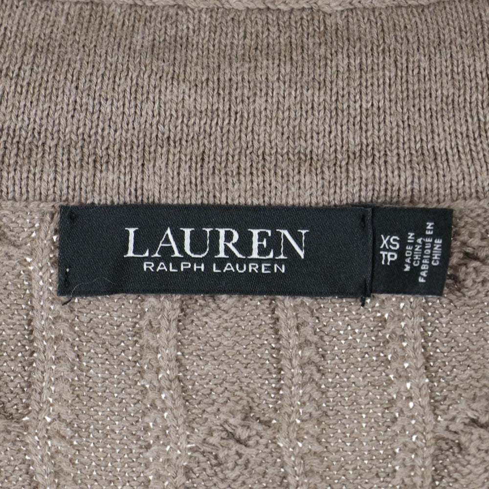 LAUREN RALPH LAUREN(ローレンラルフローレン) ケーブルニット Vネック セーター レディース ブラウン 200882080002
