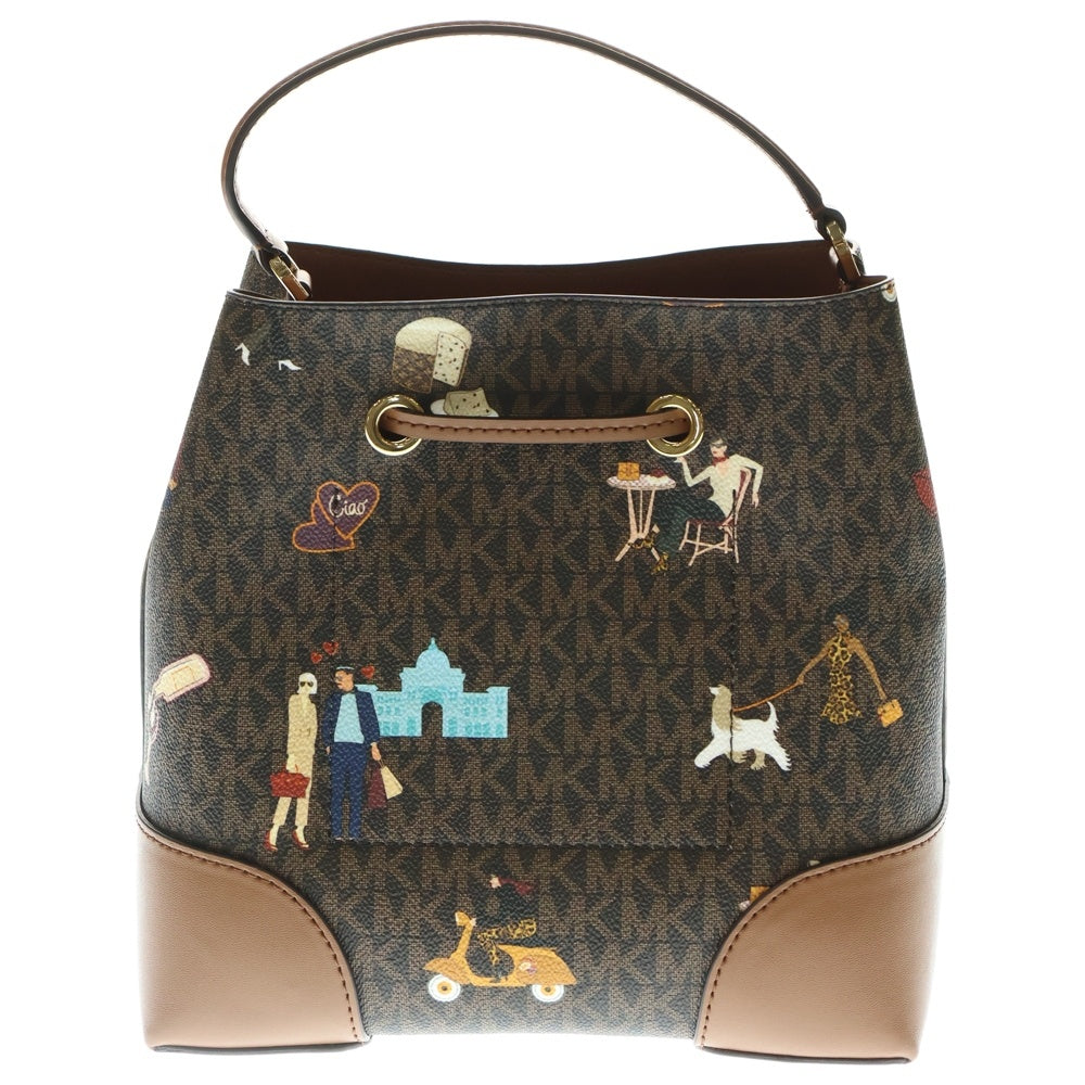 MICHAEL KORS(マイケルコース) 総柄 2WAY レザーショルダーバッグ ハンドバッグ ブラウン 35F2G5CM2V