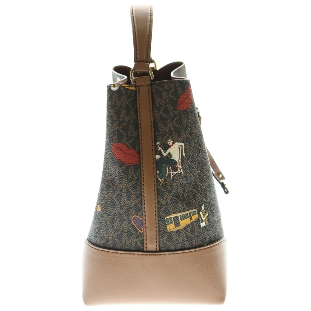 MICHAEL KORS(マイケルコース) 総柄 2WAY レザーショルダーバッグ ハンドバッグ ブラウン 35F2G5CM2V