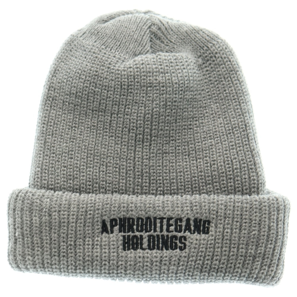 BUDSPOOL(バッズプール) APHRODITEGANG CLASSIC LOGO EMBROIDERY BEANIE アフロディーテギャング クラシック ロゴ エンブロイダリー ビーニー ニットキャップ 帽子 グレー