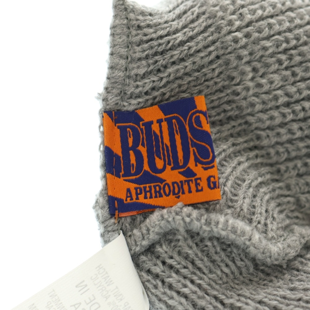 BUDSPOOL(バッズプール) APHRODITEGANG CLASSIC LOGO EMBROIDERY BEANIE アフロディーテギャング クラシック ロゴ エンブロイダリー ビーニー ニットキャップ 帽子 グレー