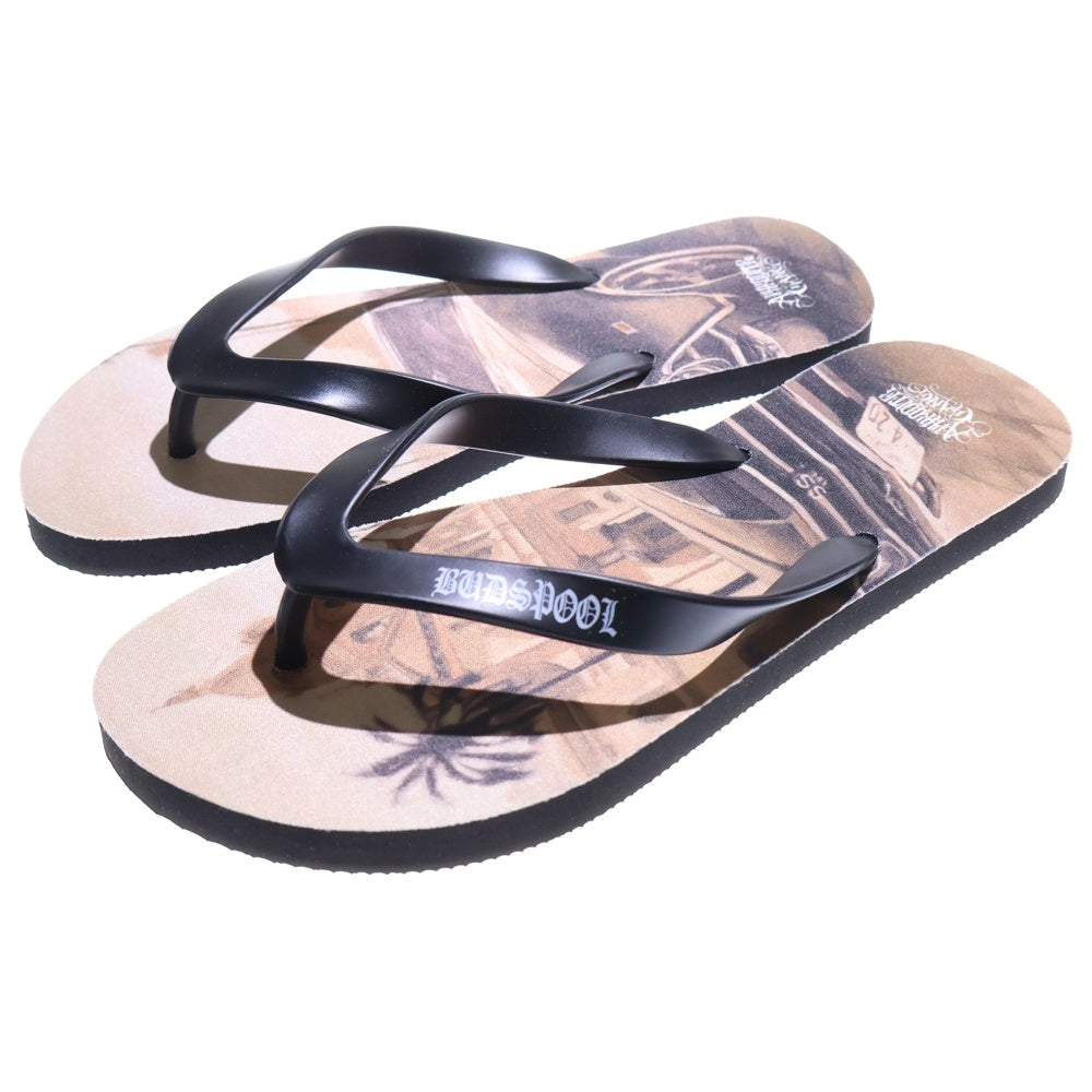 BUDSPOOL(バッズプール) × TAKUYA KAMIOKA ART WORK PRINT SANDALS タクヤ カミオカ アートワーク プリント ビーチ サンダル ベージュ