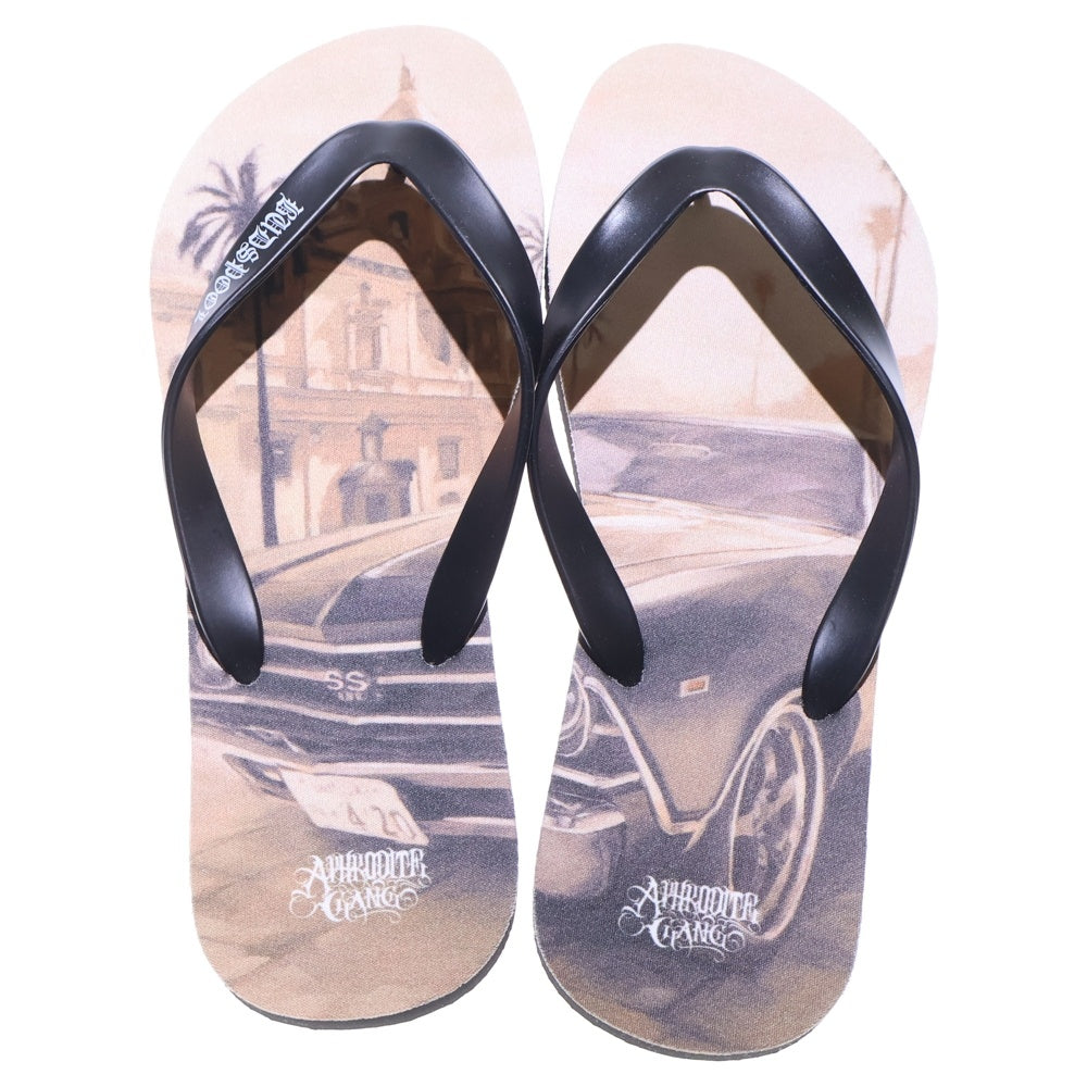 BUDSPOOL(バッズプール) × TAKUYA KAMIOKA ART WORK PRINT SANDALS タクヤ カミオカ アートワーク プリント ビーチ サンダル ベージュ